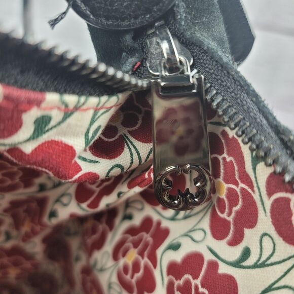 Emma Fox Leather Purse Shoulder Bag Strap Tote Bucket Style Black Gray Patchwork - Picture 8 of 11